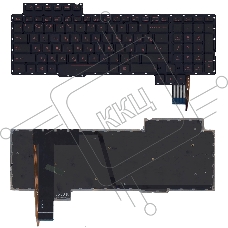 Клавиатура для ноутбука Asus ROG G752 G752VL G752VS черная без рамки, красная подсветка