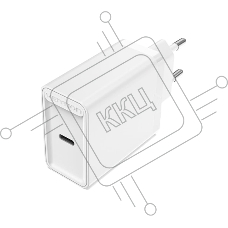 Сетевое зарядное устройство Vention на 1 порт USB C QC 4.0 Белый