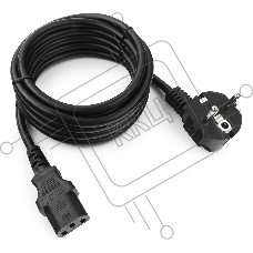 Кабель питания Cablexpert Россия PC-186-1.5-3M, Schuko-C13, 3x1.5мм2, 10A, с заземлением, медь, 3м, черный, пакет