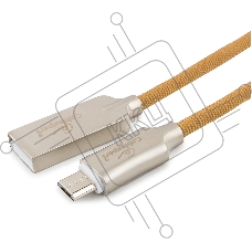 Кабель USB 2.0 Cablexpert CC-P-mUSB02Gd-1.8M, AM/microB, серия Platinum, длина 1.8м, золотой, блистер