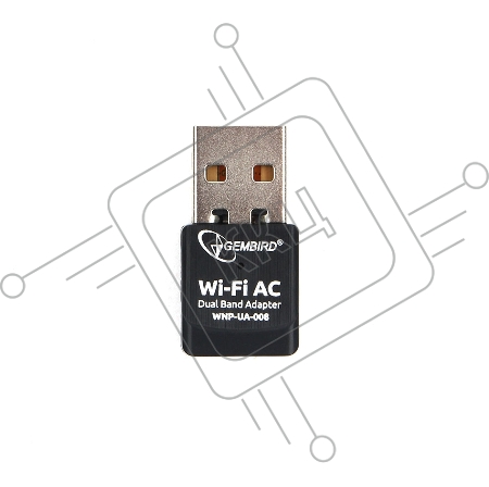 Сетевой двухдиапазонный Wi-Fi мини USB-адаптер Gembird 600 Мбит, USB, 802.11b/g/n/ac/а
