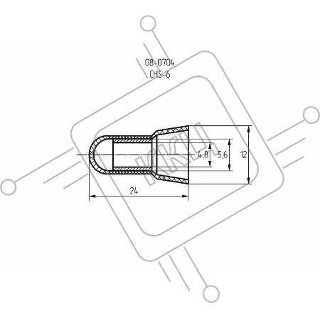 Концевая изолированная заглушка КИЗ-6, ø 4,8 мм (3,0-8,0 мм²) REXANT