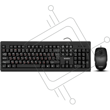 Набор SVEN KB-S320C клавиатура и мышь чёрные (USB, 105 кл, 4 кнопки, 1000 dpi)