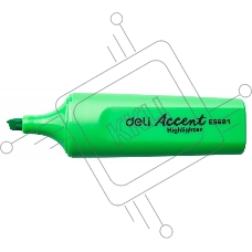 Маркер текстовой Deli ES621green скошенный пиш. наконечник 1-5мм колпачок с клипом зеленый