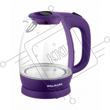 Чайник электрический Willmark WEK-1705GV (1.7л, LED-подсв., корп. из стекла, фиолетов., 2200Вт)