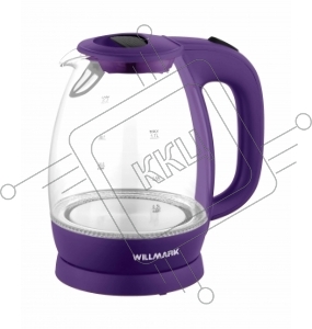 Чайник электрический WILLMARK WEK-1705GV (1.7л, LED-подсв., корп. из стекла, фиолетов., 2200Вт)