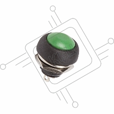 Выключатель-кнопка  250V 1А (2с) OFF-(ON)  Б/Фикс  зеленая  Micro  REXANT