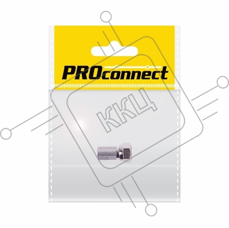 Разъем антенный на кабель, штекер F для кабеля SAT (с резиновым уплотнителем), (1шт.) (пакет)  PROconnect