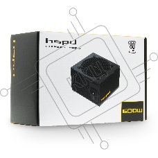 Блок питания HSPD, 600W 80 PLUS  White (ATX, 2.52, Non-modular, 1x24(20+4)pin 500mm, 1xCPU 8(4+4)pin 550mm, 1xPCIe*2 8(6+2)pin 500+150mm, 2xSATA*3 400+150+150mm, 1xMOLEX4pin*3 400+150+150mm , Active, 120x120mm, 150x140x86mm, APFC, OVP, UVP, SCP, OPP, NLO,