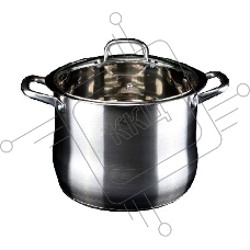 Кастрюля LARA LR02-45 19,0л LR02-45 (нерж) 30x25см, 19.0л, капсулир индукц дно, крышка из стали
