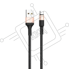Кабель USB 2.0 hoco X26, AM/microBM, черно-золотой, 1м