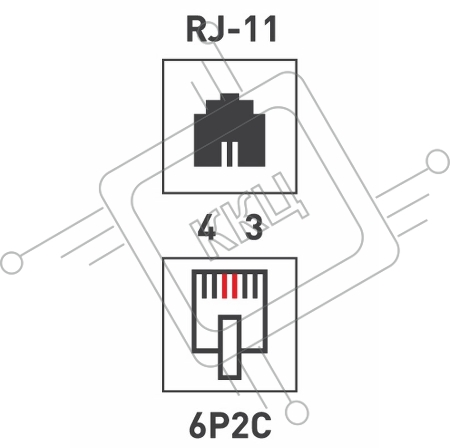 PROconnect Телефонный разъем RJ-11(6P2C)