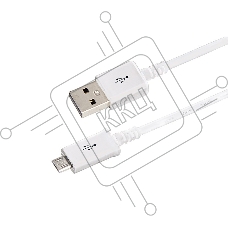 Кабель Rexant (18-4269) USB кабель microUSB длинный штекер 1М белый 