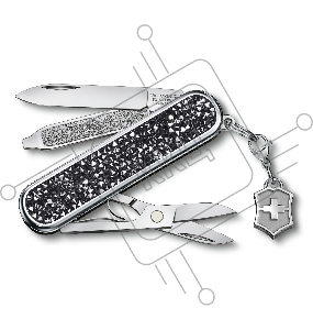 Нож перочинный Victorinox Classic Brilliant Crystal (0.6221.35) 58мм 5функц. черный/серебристый подар.коробка