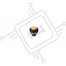 Выключатель-кнопка  250V 1А (2с) OFF-(ON)  Б/Фикс  желтая  Micro  REXANT