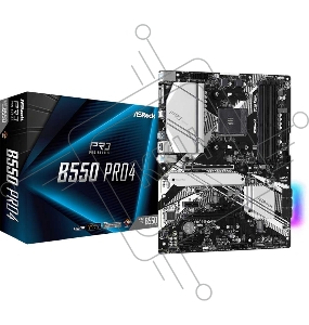 Плата материнская Asrock B550 PRO4 Soc-AM4 AMD B550 4xDDR4 ATX AC`97 8ch(7.1) GbLAN RAID+VGA+HDMI