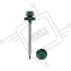 Саморез кровельный 4,8х50, окрашенный RAL 6005, короб (150 шт/уп) KRANZ