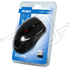 Мышь беспроводная SVEN RX-450W черный, 3200 dpi, радиоканал, USB, кнопки - 6