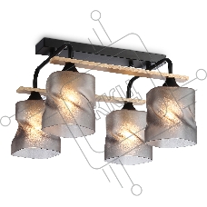 Светильник Ambrella light TR3033249/4 BK/WD черный/дерево E27/4 max 60W 340*340*245