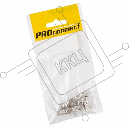 Разъем антенный на кабель, штекер F для кабеля SAT (с резиновым уплотнителем), (5шт.) (пакет)  PROconnect