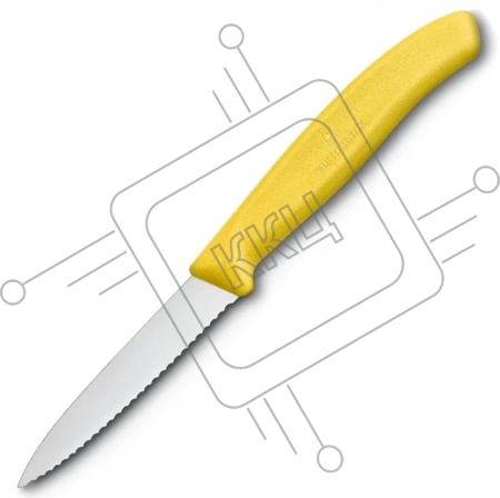 Нож Victorinox для очистки овощей, лезвие 8 см волнистое, желтый