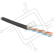 Кабель информационный Hyperline UUTP4R-C5E-S24-OUT-LSZH-BK-500 кат.5E UTP 4 пары 24AWG LSZH внешний 500м черный
