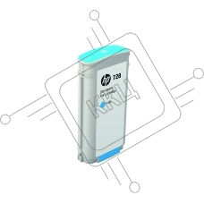 Картридж струйный HP 728 с голубыми чернилами для принтеров Designjet, 130 мл