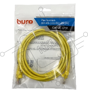 Патч-корд Buro UTP cat5E 2м желтый RJ-45 (m)-RJ-45 (m)