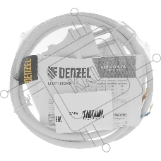 Шнур сетевой Energy Series, ПВС, 1,5 м, 2х1,5 мм, с неразборной вилкой, белый Denzel