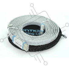 Кабель Vention HDMI (H450) 3m серый плоский в оплетке в круглом кейсе