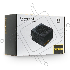 Блок питания HSPD, 700W 80 PLUS  White (ATX, 2.52, Non-modular, 1x24(20+4)pin 500mm, 1xCPU 8(4+4)pin 550mm, 1xPCIe*2 8(6+2)pin 500+150mm, 2xSATA*3 400+150+150mm, 1xMOLEX4pin*3 400+150+150mm , Active, 120x120mm, 150x140x86mm, APFC, OVP, UVP, SCP, OPP, NLO,