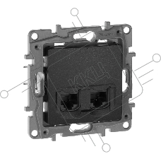 Розетка компьютерная 2-ая RJ45, кат.5е UTP 672655 Legrand Etika Антрацит