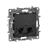 Розетка компьютерная 2-ая RJ45, кат.5е UTP | 672655 | Legrand Etika Антрацит