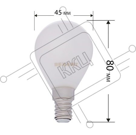 Лампа филаментная REXANT Шарик GL45 9.5 Вт 915 Лм 4000K E14 матовая колба