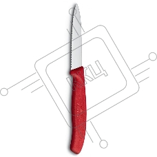 Нож Victorinox для очистки овощей, лезвие 8 см волнистое, красный
