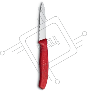 Нож Victorinox для очистки овощей, лезвие 8 см волнистое, красный