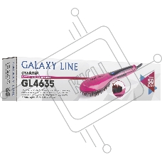 Стайлер Galaxy Line GL 4635, розовый, 50 Вт, керамическое покрытие рабочей поверхности, регулятор температурных режимов (80-230 С), светодиодный дисплей с индикацией температурных режимов, массажные зубчики для улучшения кровообращения кожи головы и стиму