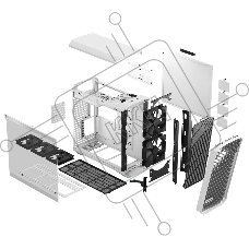Корпус Fractal Design Torrent White TG Clear Tint / E-ATX, TG, 2x3.5, 4x2.5, 7xPCI, 1xUSB-C, 2xUSB3.0 / 2x180mm, 3x140mm fans inc. / FD-C-TOR1A-03