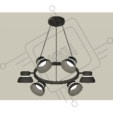 Светильник Ambrella light XB9193100/6 SBK/FR черный песок/белый матовый GX53 (C9193, N8141)