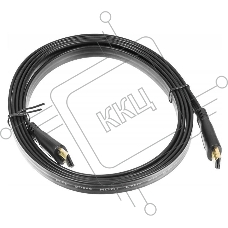 Кабель аудио-видео Buro Flat HDMI (m)/HDMI (m) 2м. черный