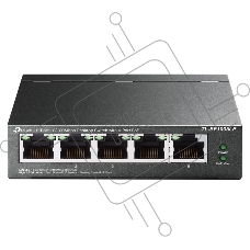 Коммутатор 5-Port 10/100Mbps Unmanaged Switch with 4-Port PoE, meta case, desktop mount, PoE budget 41W.