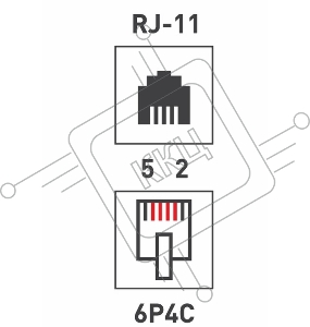 PROconnect Телефонный разъем RJ-14(6P4C)