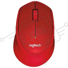 Мышь беспроводная Logitech M280 красный, 1000 dpi, радиоканал, USB, кнопки - 3
