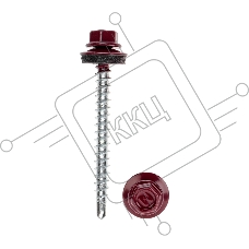 Саморез кровельный 4,8х50, окрашенный RAL 3005, короб (150 шт/уп) KRANZ