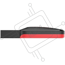 Флеш диск Netac 4GB U197 NT03U197N-004G-20BK USB2.0 черный/красный