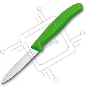 Нож кухонный Victorinox Swiss Classic (6.7606.L114) стальной для чистки овощей и фруктов лезв.80мм прямая заточка салатовый