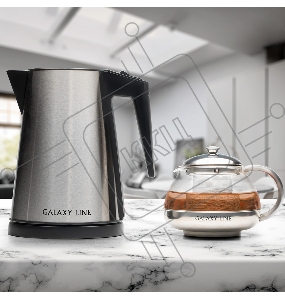 Чайник заварочный GALAXY LINE GL 9355, бежевый, 600 мл, корпус из высококачественной нержавеющей стали, колба из термостойкого стекла