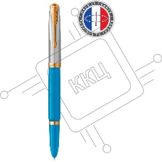 Ручка перьевая Parker 51 Premium (CW2169078) Turquoise GT F сталь нержавеющая подар.кор.