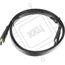 Кабель аудио-видео Buro Flat HDMI (m)/HDMI (m) 1м. черный