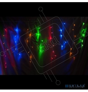 NEON-NIGHT (255-009) Гирлянда Айсикл (бахрома) светодиодный, 1,8 х 0,5 м, прозрачный провод, 230 В, диоды RGB